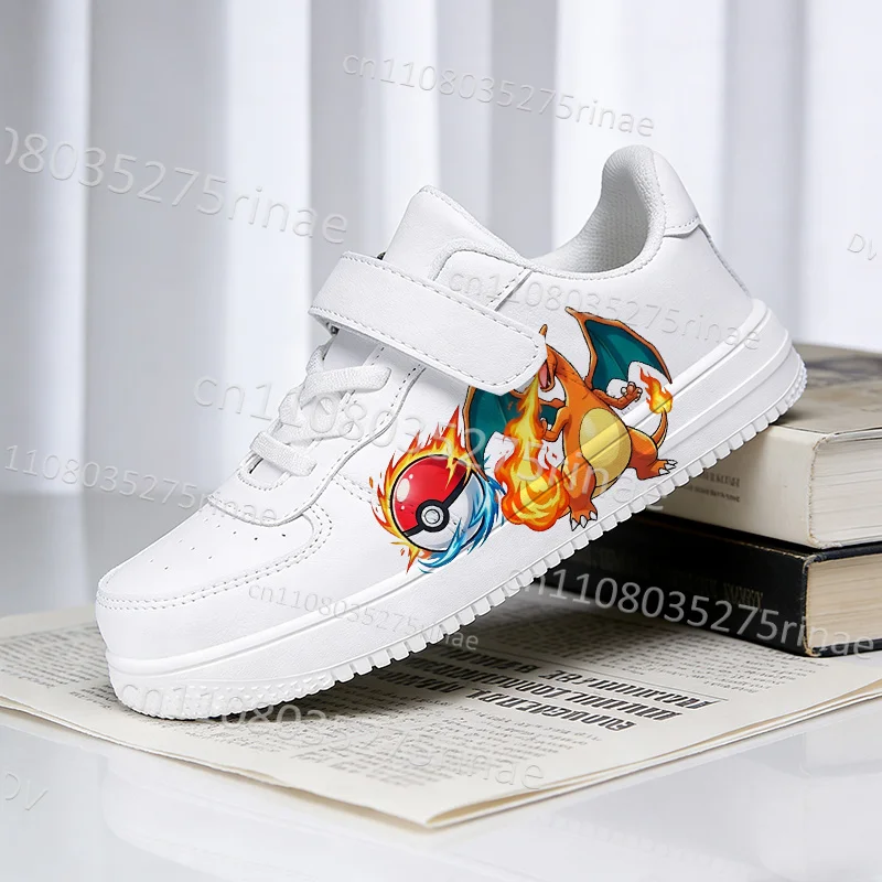 Charizard Children's Cartoon Casual Shoes for Boys Girls Parity Personalized Print Design White Shoes New Hot Walking Shoes