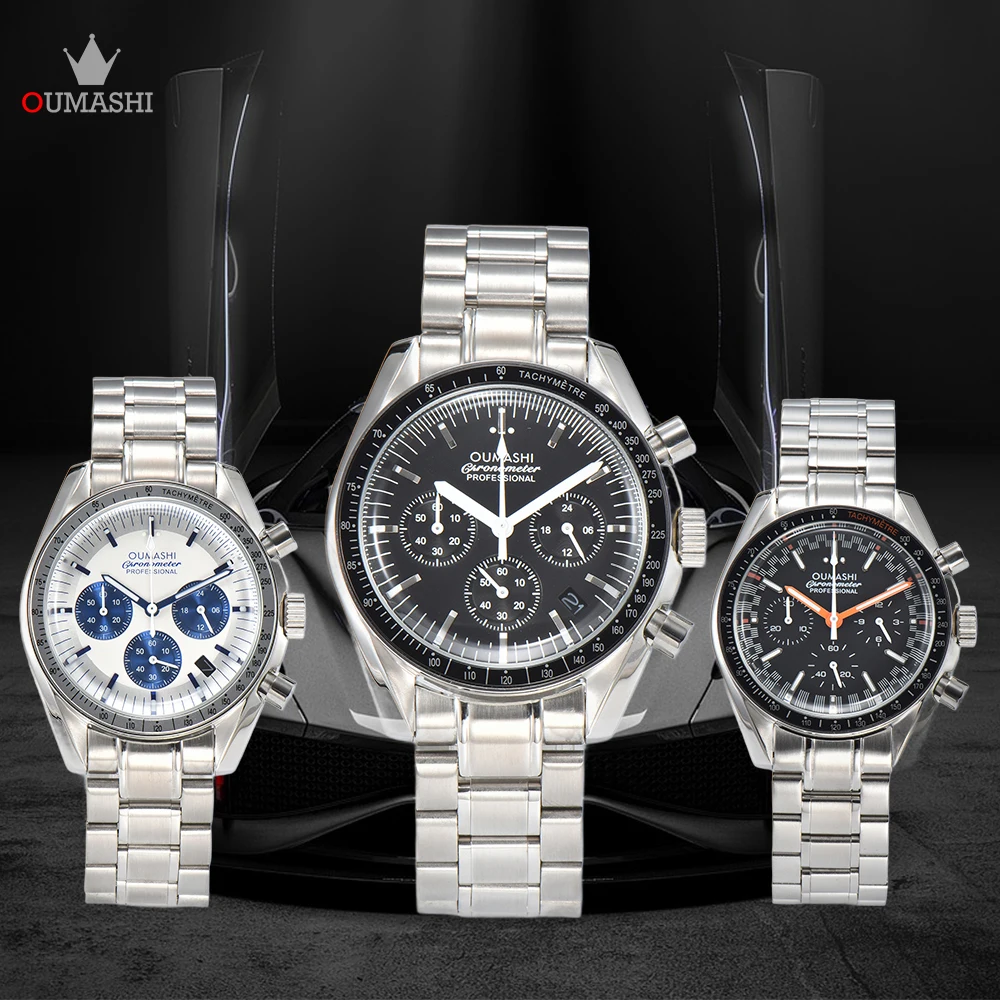 OUMASHI Quartz Watch Six styles VK63 movement watches for men automatic watch Automatic Date Speed Timer Sapphire Glass