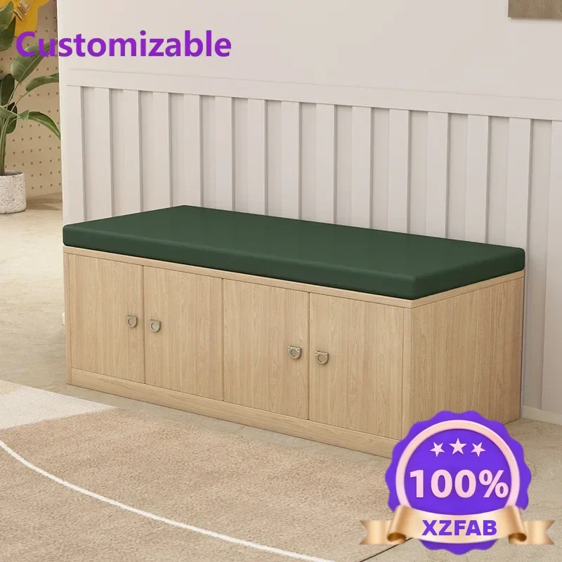 Factory Direct 2026 Modern simple log entry with door, soft bag storage, shoe changing stool, dance studio corridor, lounge area