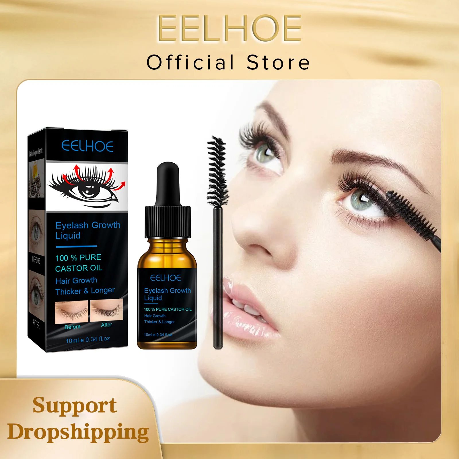 

EELHOE Eyelash Growth Serum to Grow Eyelashes Strengthen Curling Organic Castor Oil Eyelash Enhancer Serum Lengthening Eyelashes