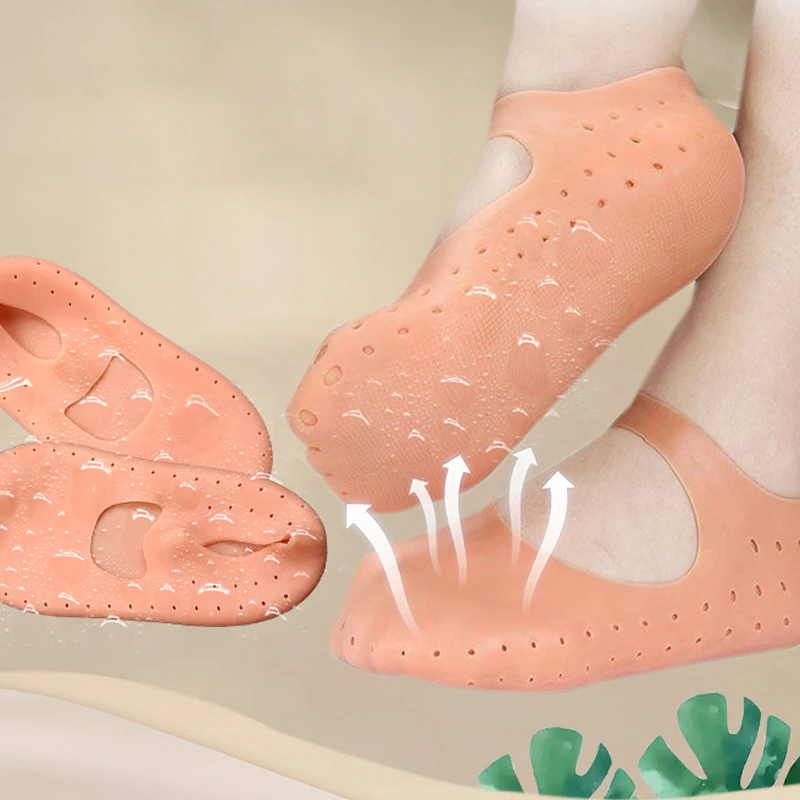 1 Paar Siliconen Voetverzorging Sokken Antislip Anti-Kraken Hydraterende Gel Sokken Gebarsten Dode Huid Verwijderen Protector Pedicure Tools