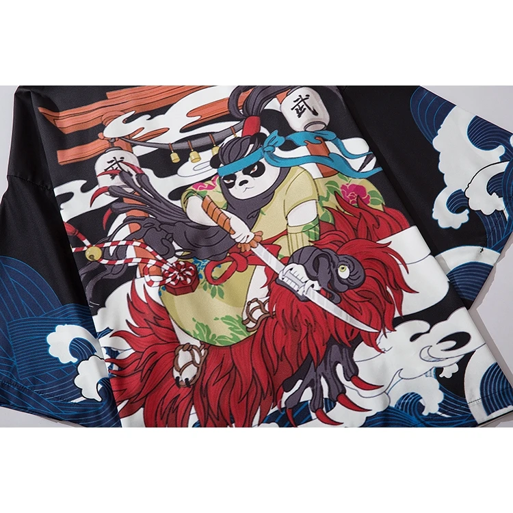 2025 الصيف فضفاض أسود موضة جديدة Harajuku اليابان كيمونو الخارجي الساموراي النساء والرجال كيمونو الملابس ملابس خارجية