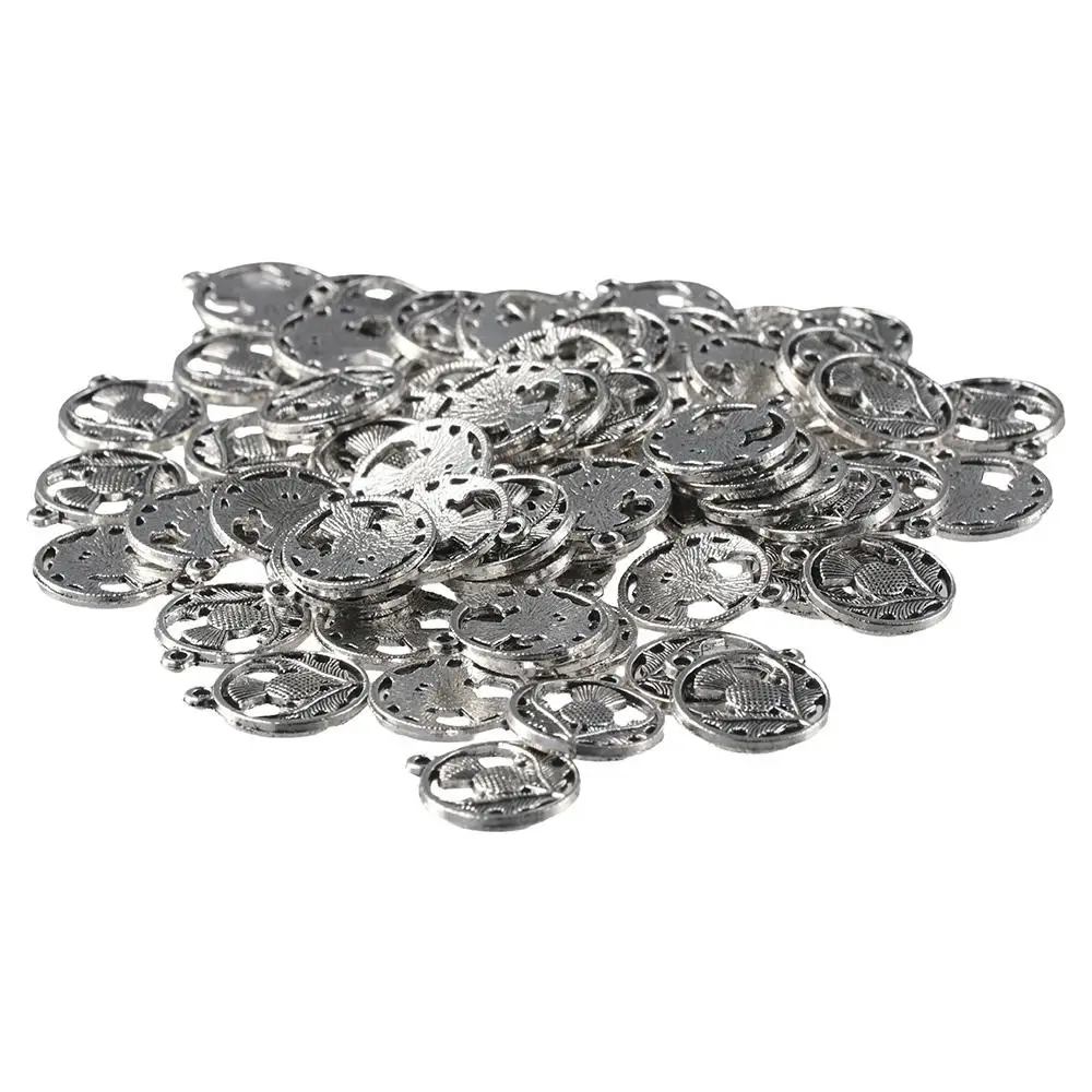 

Alloy Flat Round Charms Silver Thistle Charms Alloy Pendants Silver Vintage Flower Pendants Jewelry Accessories