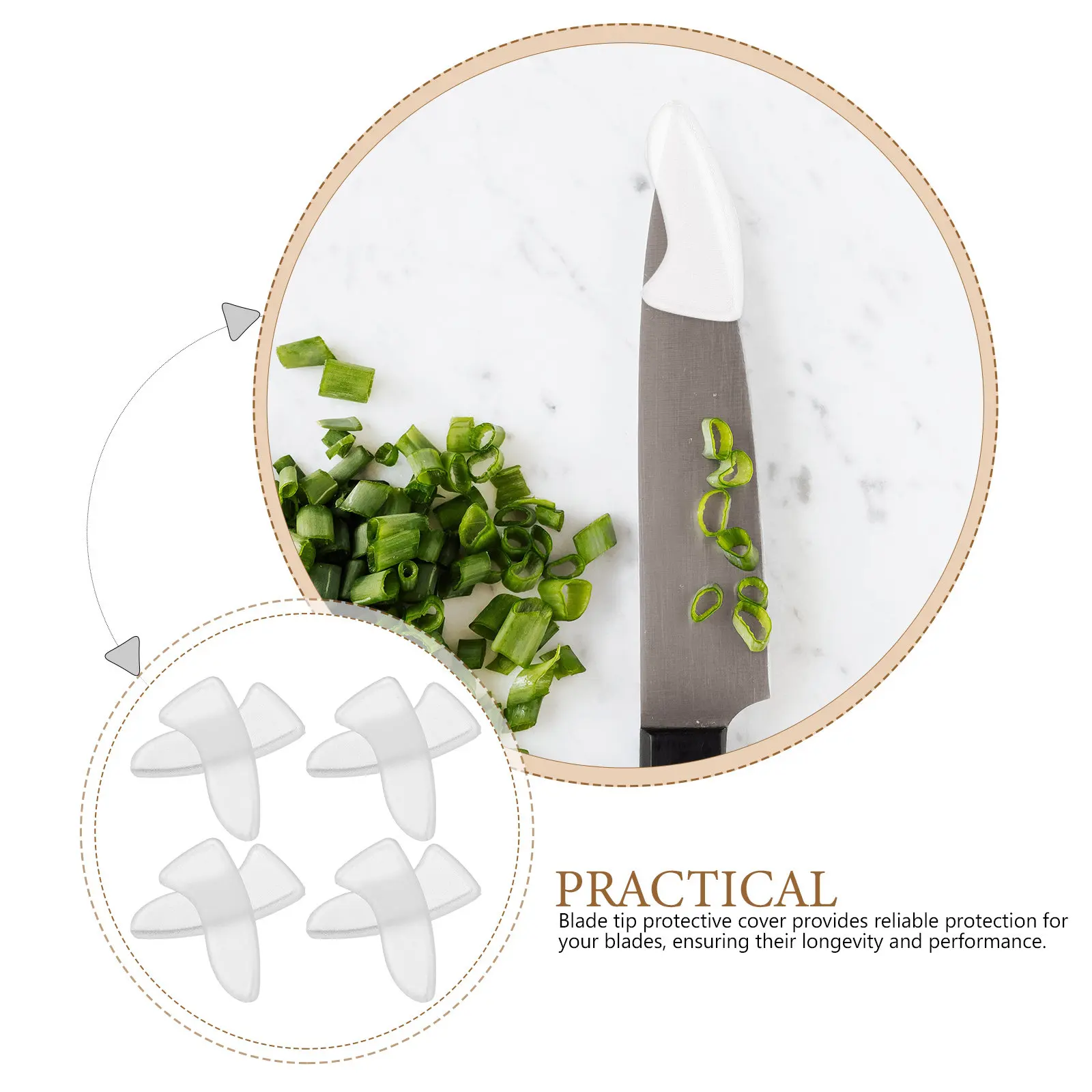 

250Pcs Cutter Tip Guards Washable Blade Protectors for Kitchen Cutters Wear-Resistant Transparent Design Long-Lasting Tool