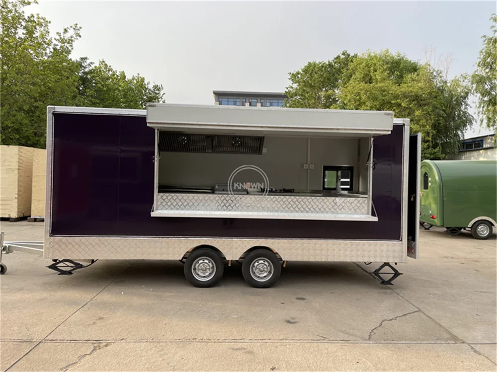 Street Mobile Food Trailer Customized Fully Kitchen Equipment Kiosk Concession Food Truck Carts Sale