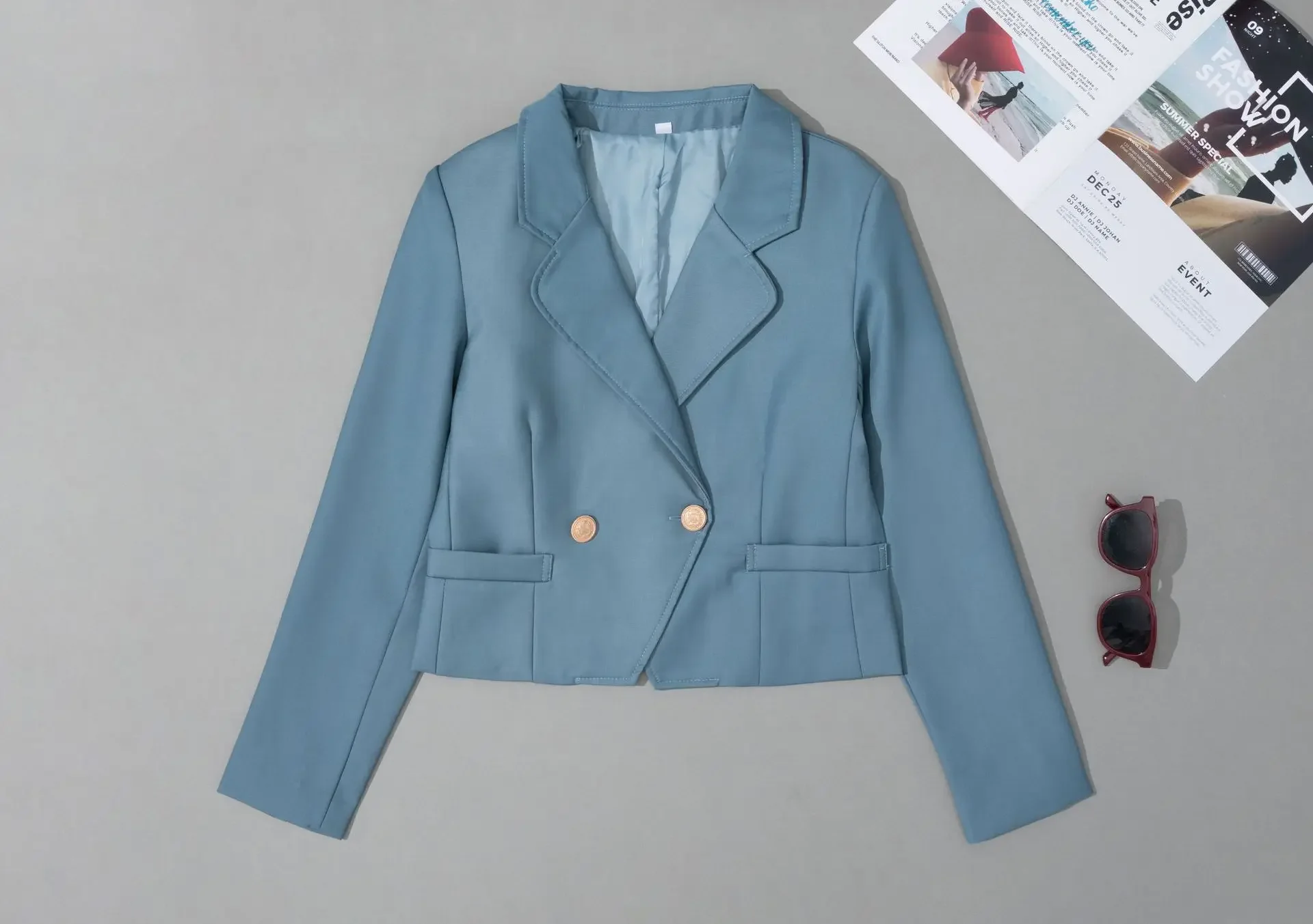 

W71-Slim-fitting high-end cardigan long-sleeved suit jacket for women B69003