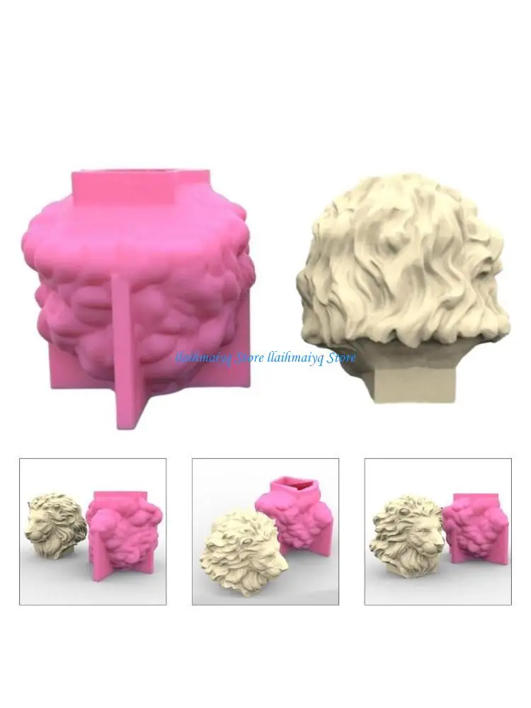 573B Lion Heads Decoration Silicone Mold Resin Plasters Mold Epoxy Clay Crafts
