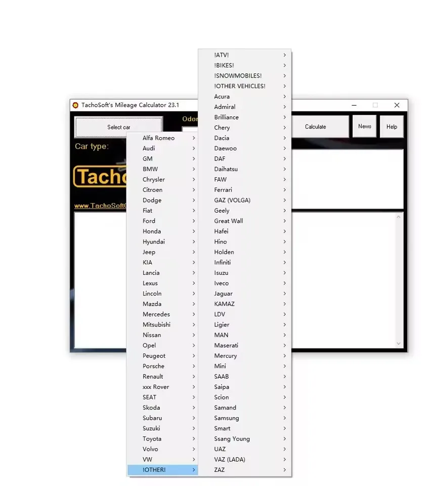 

Calculadora de kilometraje modificada TachoSoft, SOFTWARE 23,1, cálculo de kilometraje de coche EEPROM ECM inglés para Peugeot y