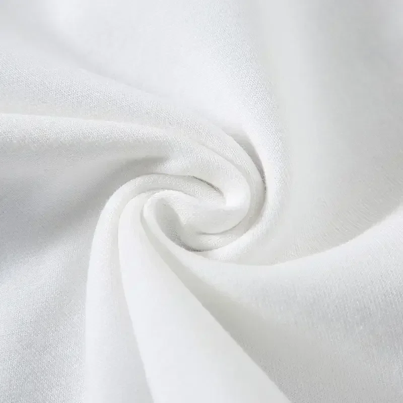 White GSM 500g Heavy-duty Pure Cotton T-shirt Thickened Threaded Round Neck Short Sleeves Three Needle Half Sleeve Tees