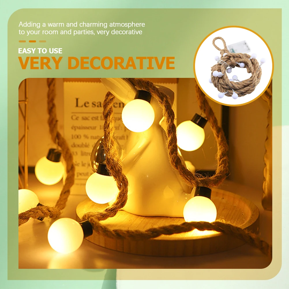 

Balled Hemp Rope Light String Christmas Decorations 2024 Props Wedding Room Decorative Lights for Bedroom