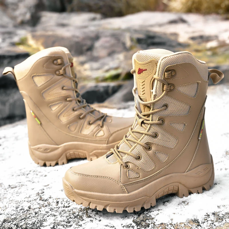 Men's high-top hiking boots four seasons new comfort anti-slip outdoor cross-country jungle combat boots tactical training boots