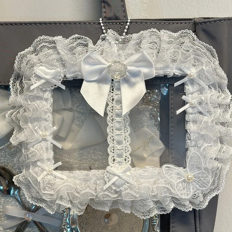 

bag pendant lolita cosplay accessories double card holder idol photo display itabag accessories bow lace y2k things