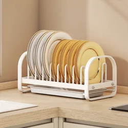 1PCS Dish Drying Rack Kitchen Utensils Drainer Rack with Drain Basket Countertop Dinnerware Organizer Kitchen Storage Rack