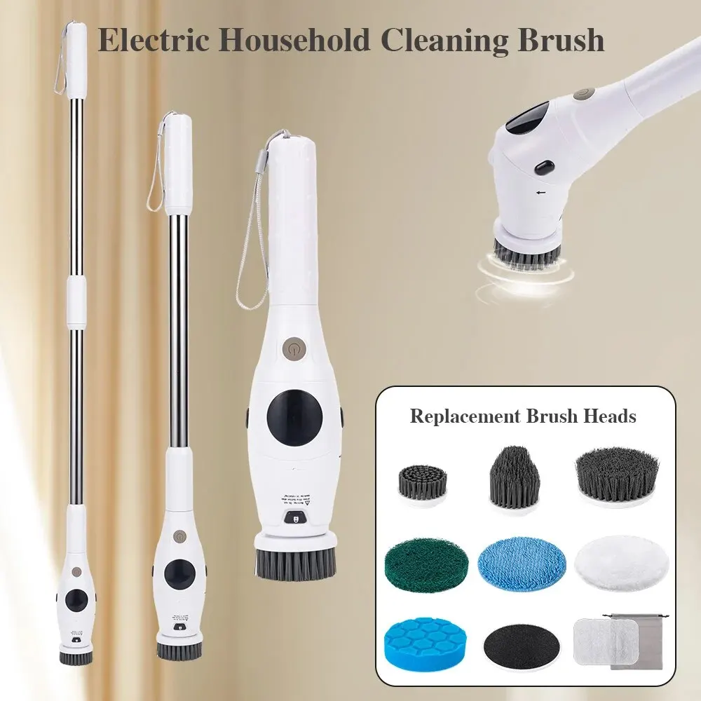 Brosse électrique 8 en 1 pour livres ménagers, épurateur à puissance rotative, écran LCD, lumière LED pour cuisine, outil de livres HOToilet