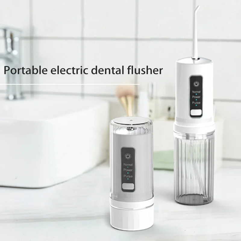 Xiaomi Tragbare wiederaufladbare Munddusche, elektrische Dental-Wasserflosser, Sprinkler, Zahnstocher, Mundwaschmaschine, 4-Düse, Neu