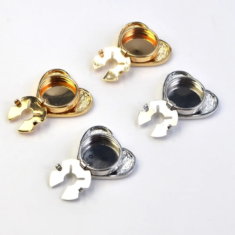 Fashion Irregular Metal Button Covers Heart-shaped No-sewing Brooch Pins Shiny Metal Cufflinks Women Men