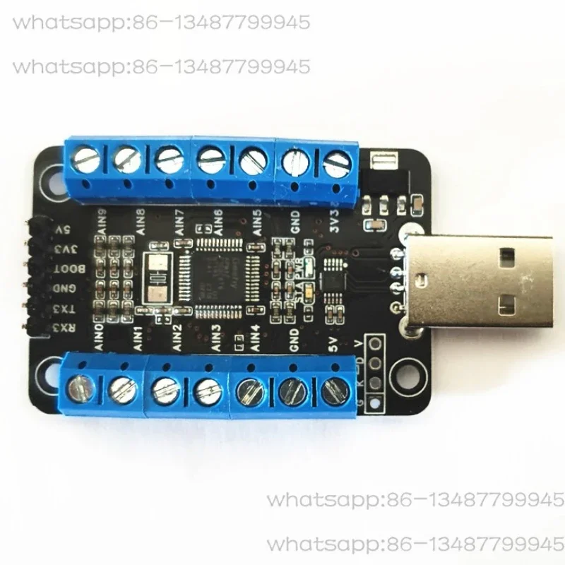 Type-C 10 Channel 12-bit ADC Sampling Module Data Acquisition Serial Port Output Open Source Board