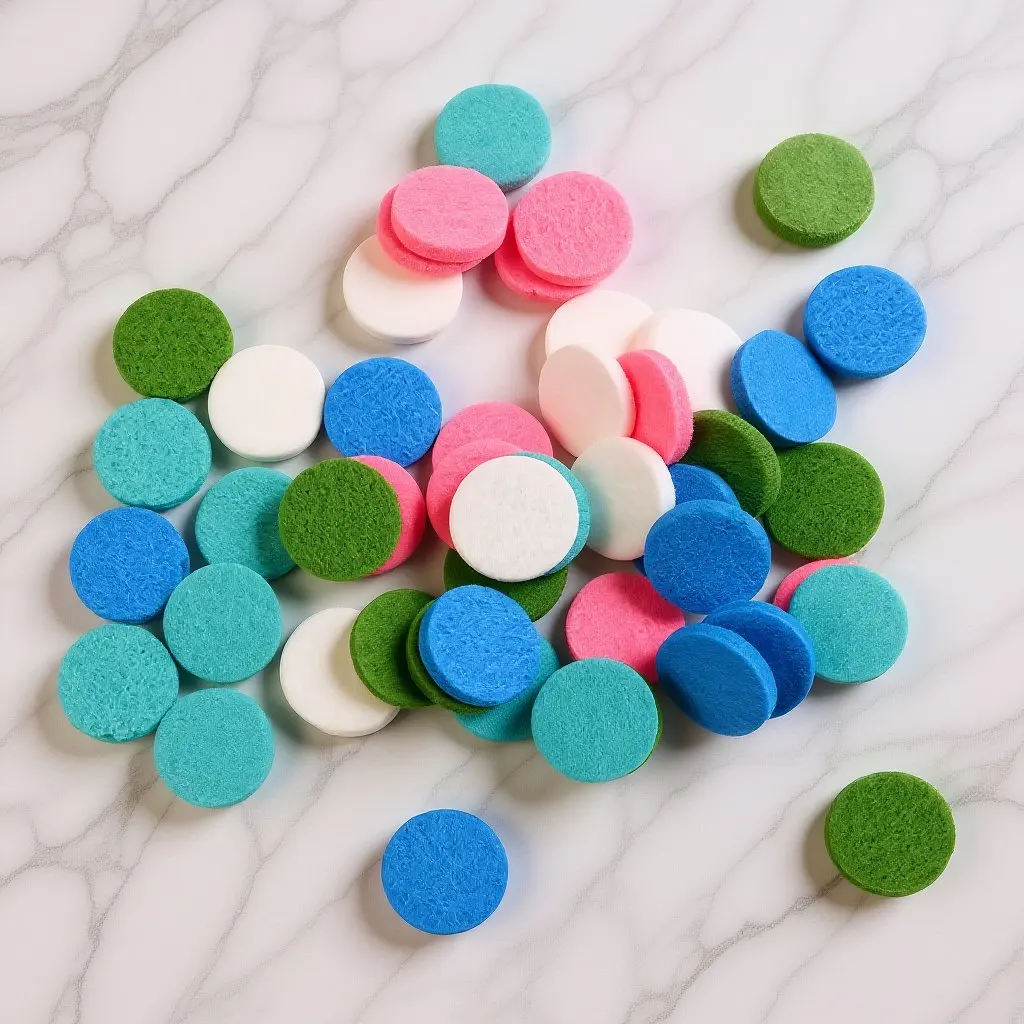 

50Pcs Essential Oil Diffuser Pads Round Fiber Cotton Core for Lockets Car Vent Clips Bracelet Aromatherapy Refill Pads