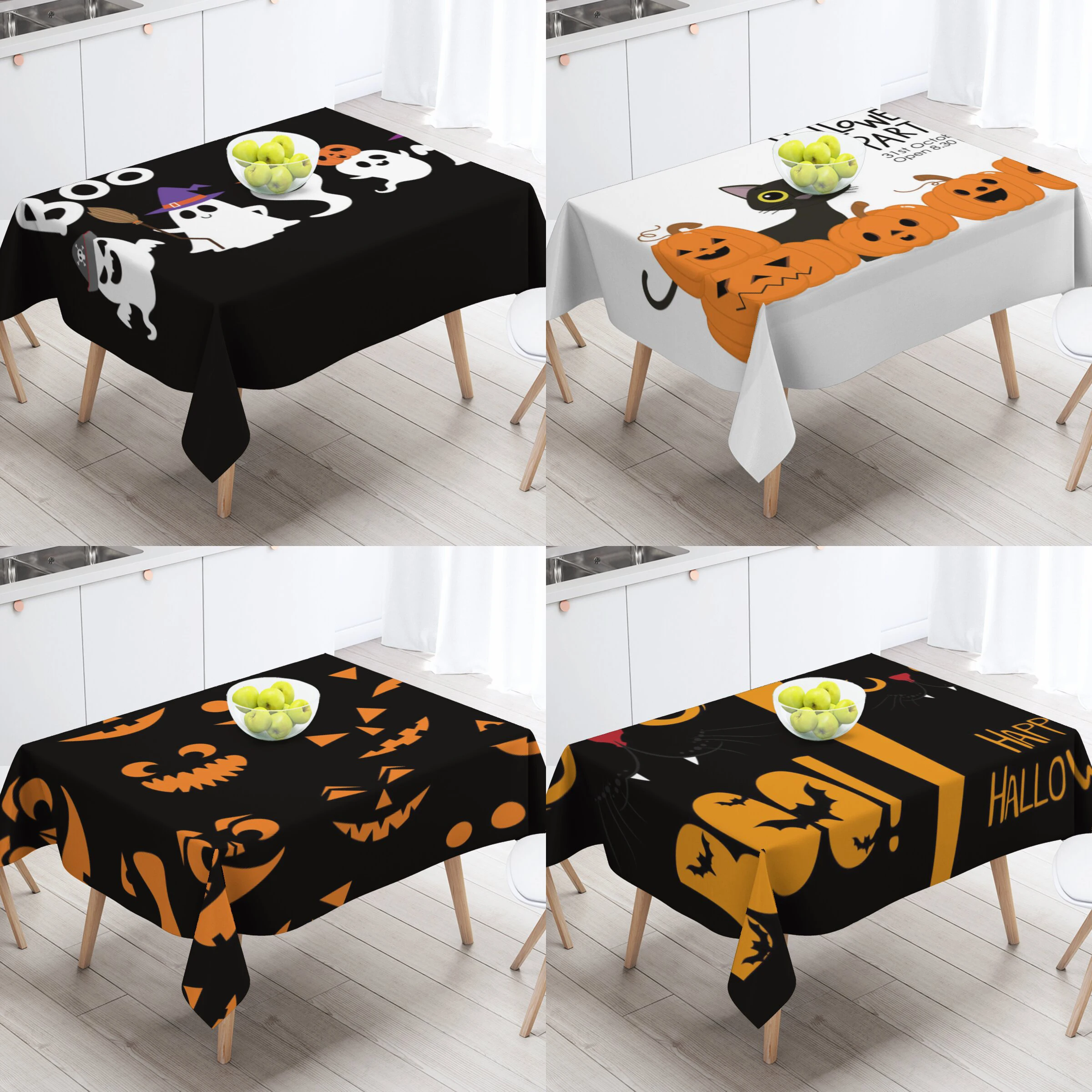 Halloween Style Waterproof Tablecloth Napkin Kitchen Mat Pumpkin Pattern Christmas Paper Napkins New Kitchen Gadgets Table Cloth