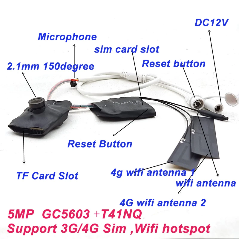 GENIUSPY Weitwinkel ansicht mini 4g camhi diy 5mp 2mp 3g 4g sim lte router ip kamera modul imx335 drahtloser wifi hotspot audio tf kartens teck platz 5