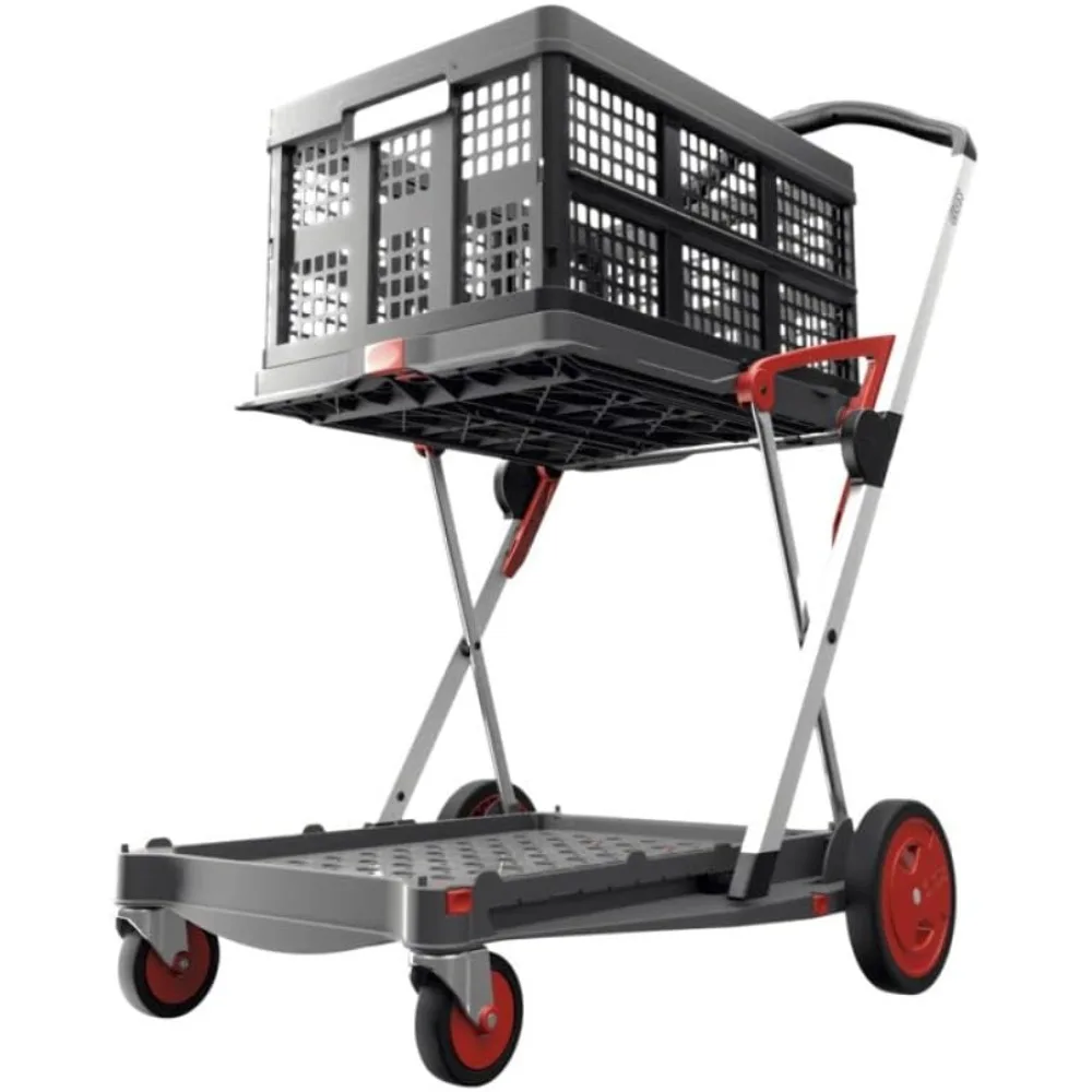 

Hotel Trolley Storage Cart Handcart Rolling Utility Cart Food Serving Portable Bar Mobile Coffee Dining Vodka Furniture (Red)