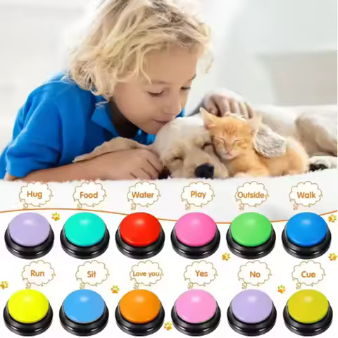 Dog Toys Funny Dog Recordable Pet Toys Talking Pet Starters Pet Speaking Buttons Portable Cute Pet Supplies