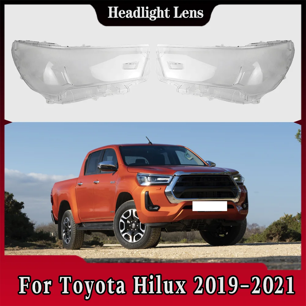 

For Toyota Hilux 2019 2020 2021 Front Headlamp Cover Headlight Lens Transparent Shell Plexiglass Replace Original Lampshade
