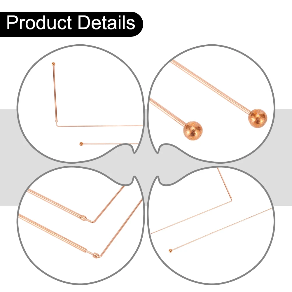 2 szt. 99,9% miedzianych prętów dystansowych Wykrywacz metali do polowania Wróżenie Woda Znajdowanie skarbów Wędki do wróżenia