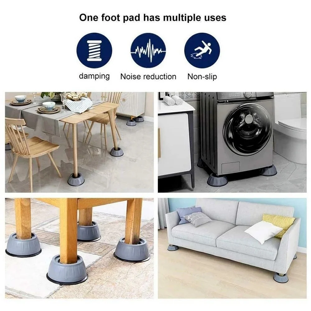 Almohadillas antivibración para lavadora, patas de goma, deslizamiento silencioso, soporte de amortiguadores, muebles, 4 unidades por lote