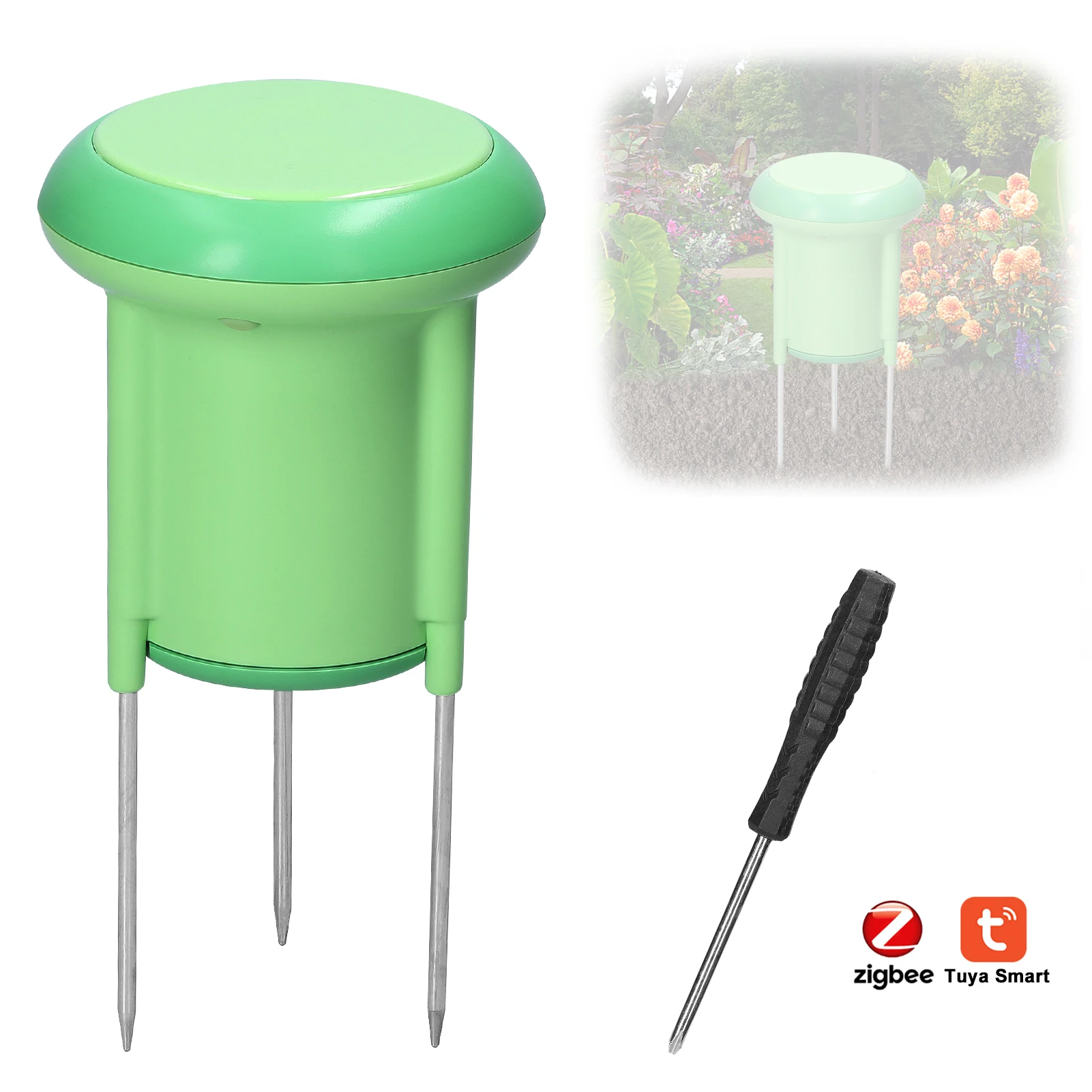 Tuya ZigBee Smart Soil Sensor Planting Temperature and Humidity Meter IP66 Waterproof APP Control Gardening Wireless Soil Tester