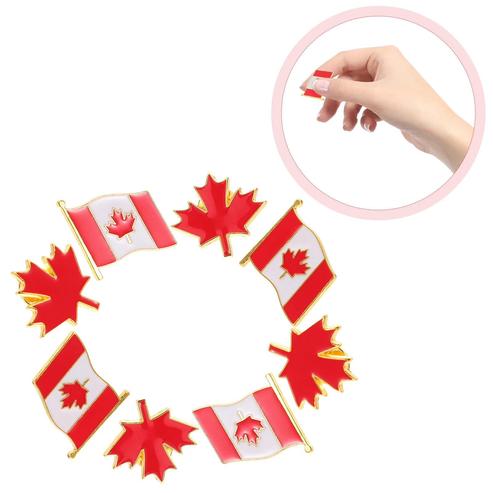 

1 set 1 Set Canada Flag Mini Maple Leaf Brooches Durable Zinc Alloy Lapel Badges For Men Women Suits Bags Hats Canada Souvenir