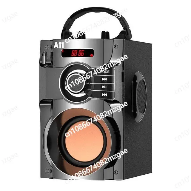 

Black outdoor portable wireless Bluetooth smart speaker, square dance subwoofer texture sound system