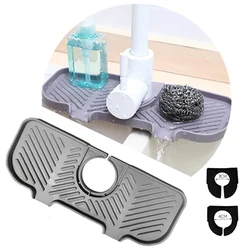 Self Draining Soap Bar Holder Silicone Kitchen Sink Soap Dish Sponge Tray Counter Caddy Organizer for Dish Soap Dispenser