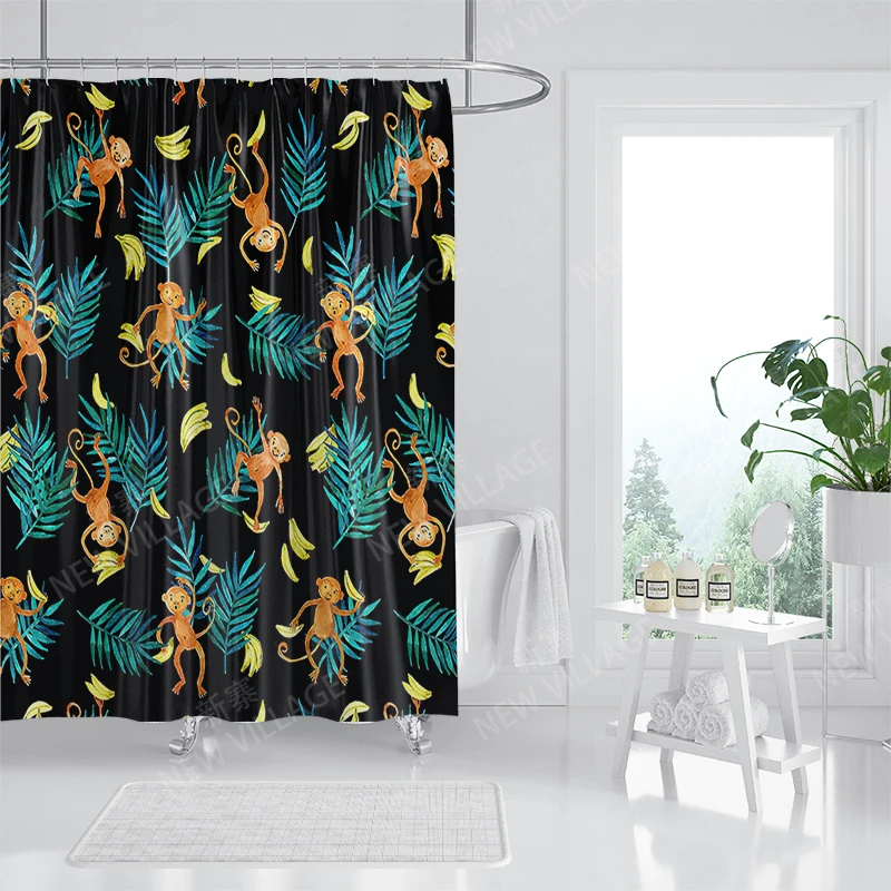 Waterproof fabric shower curtains Bathroom curtain accessories Bath curtain for shower 180x200cm 240*200 plant boho decoration