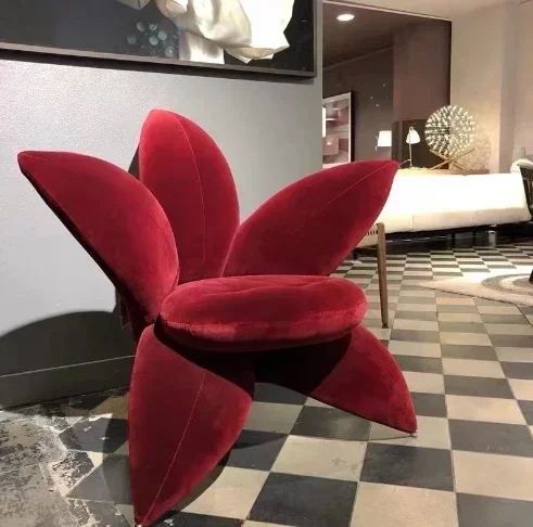 Lily petal chair Simple modern single fabric leisure armchair chair for Hotel villa  Living Room Use