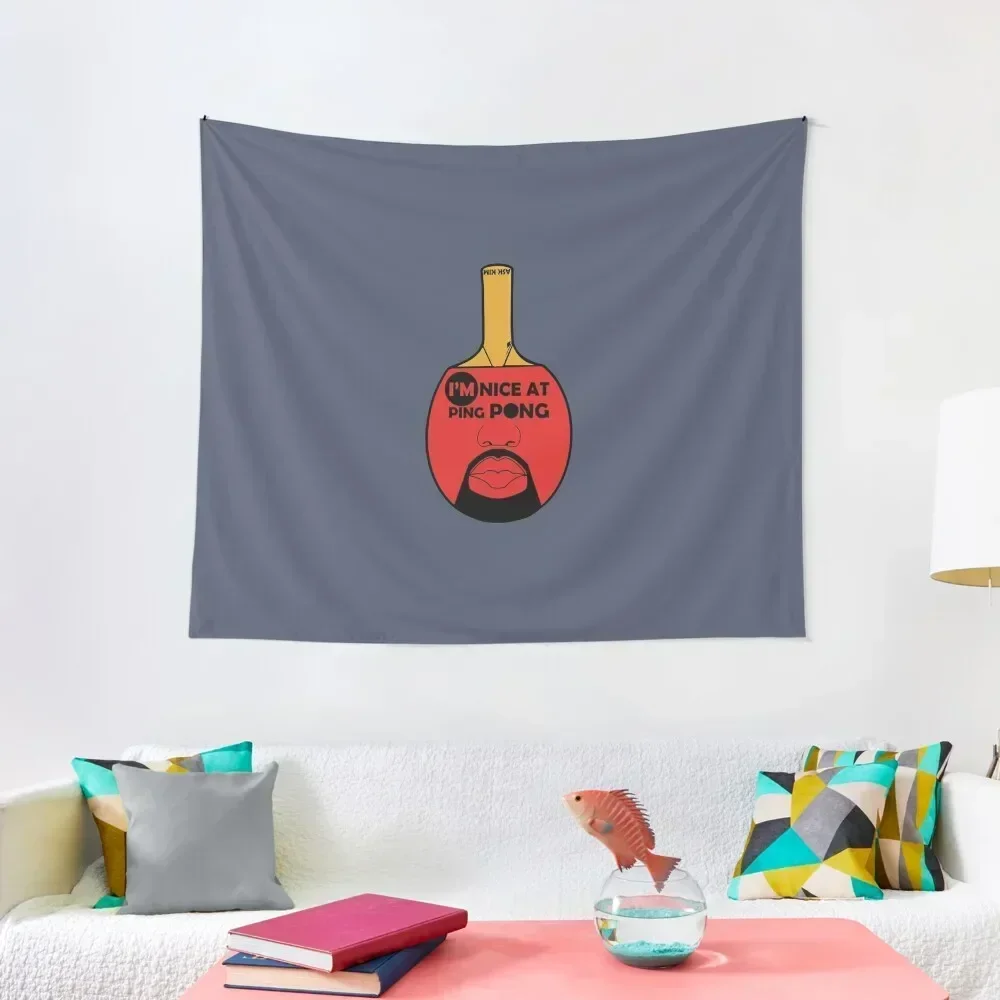 KanyeWest Fanart | I'm nice at ping pong | Funny tweets Tapestry Outdoor Decoration Custom Tapestry