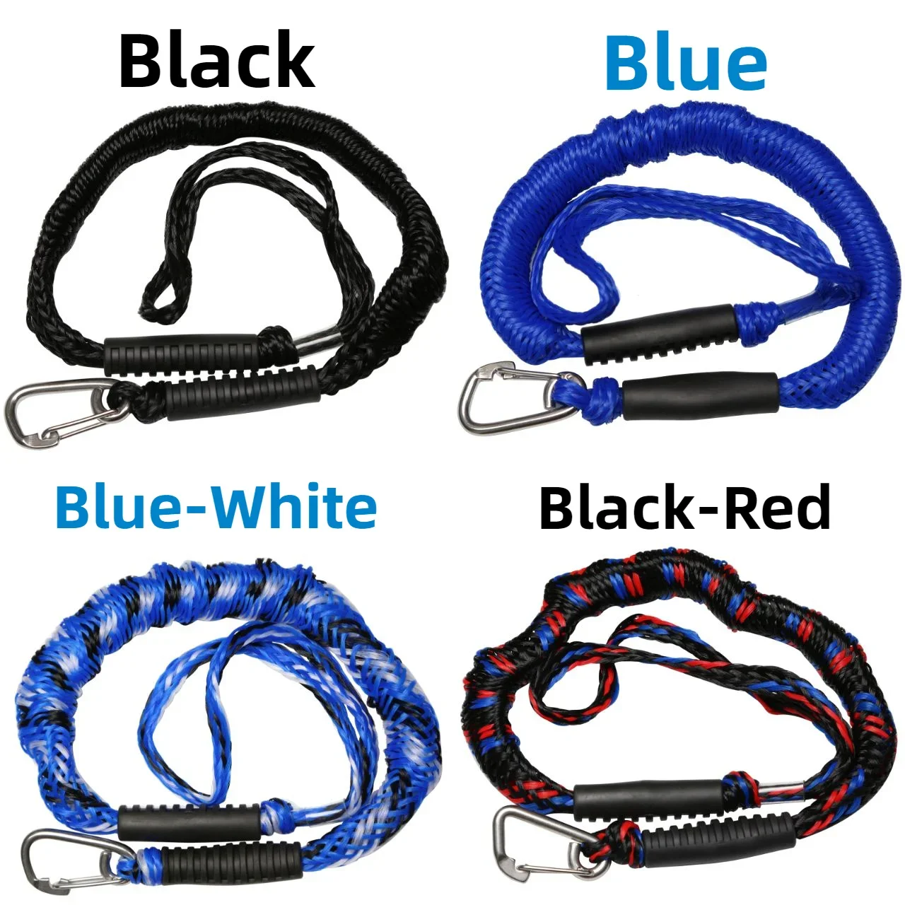 Elastic Bungee Dock Line with Stainless Hooks, Adjustable Shock Absorbing Rope 1/2PC for Kayak Canoe Jet Ski Pontoon Boat Marine