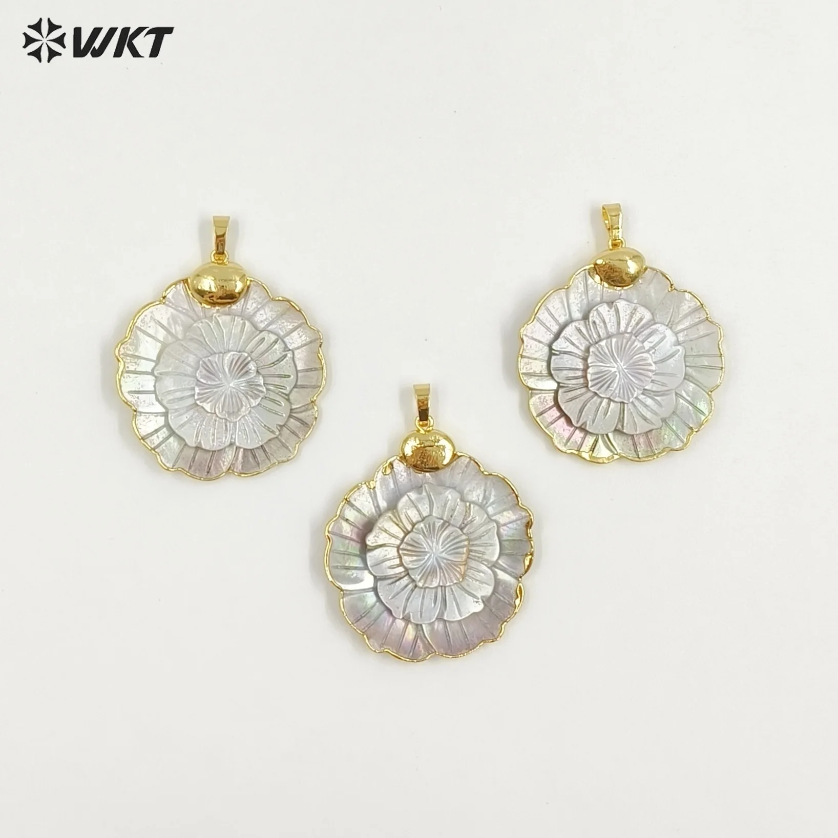 

WT-JP442 Лидер продаж, высокое качество, натуральная ракушка, кулон специальной формы, 18-каратное настоящее золото, ювелирные изделия для женщин, украшение