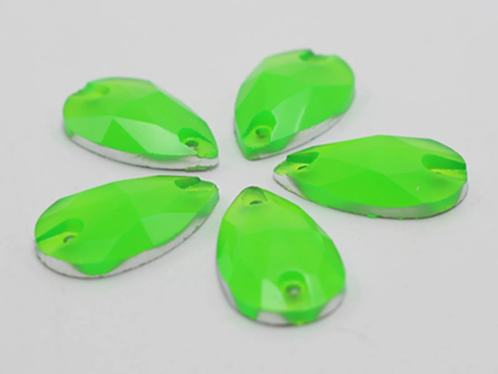 100 Mixed Neon Color Flatback Acrylic Teardrop Sewing Rhinestone 10X18mm Sew on beads