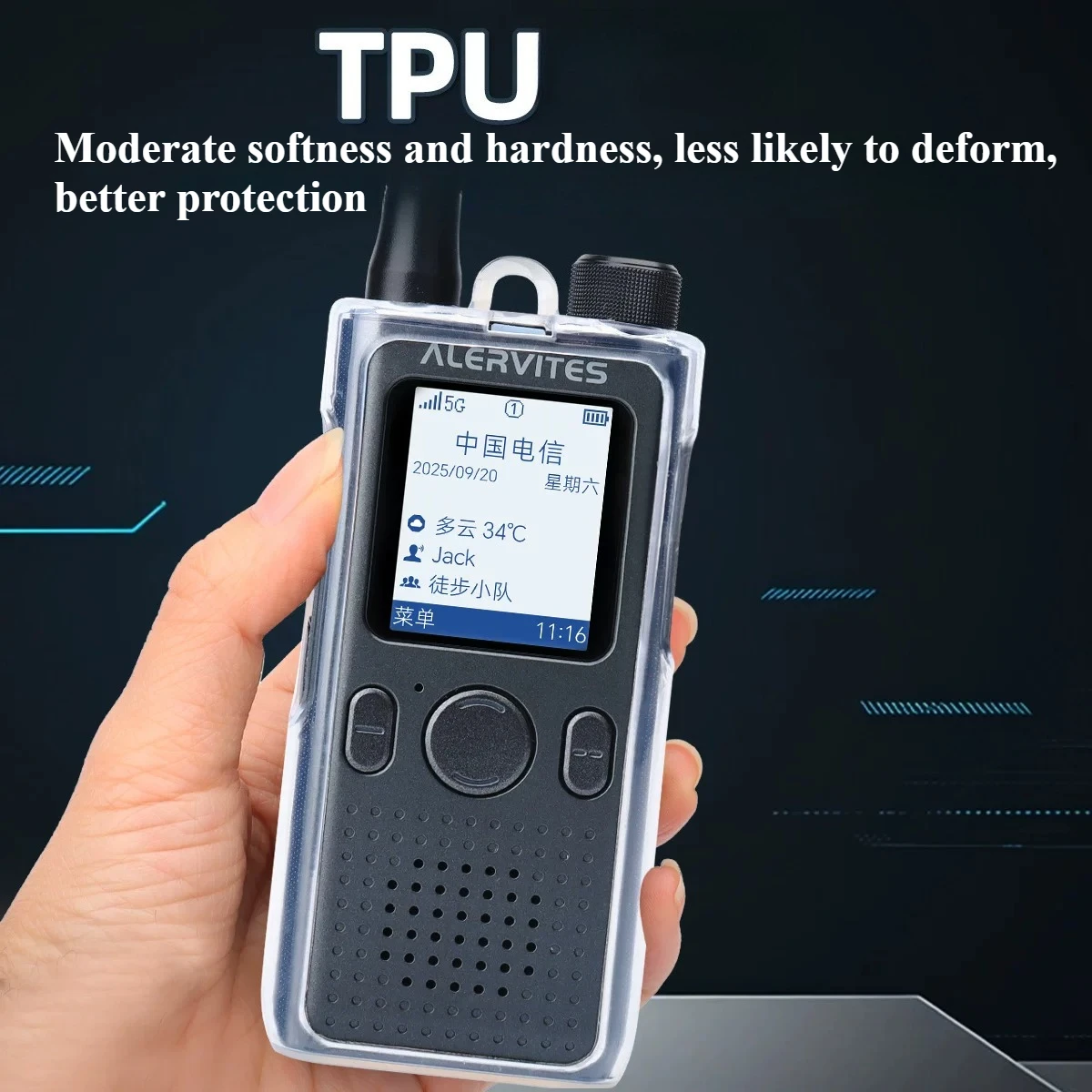 Baofeng UV-5RH MINI AT-1 Clear Silicone Cover – Flexible Shockproof Skin with Security Tether, Anti-Scratch & Long-Lasting Shape