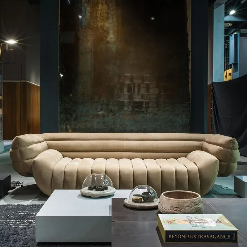 Villa living room reception tactile sofa model room modern simple banana sofa