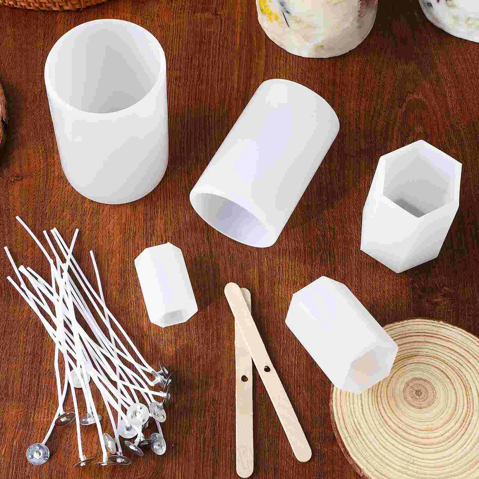 

Mold Small Tins with Lids Fake Making Bougie Warmer Lamp Menorah Candles Pillar Mould Moulds Silicone Molds Round