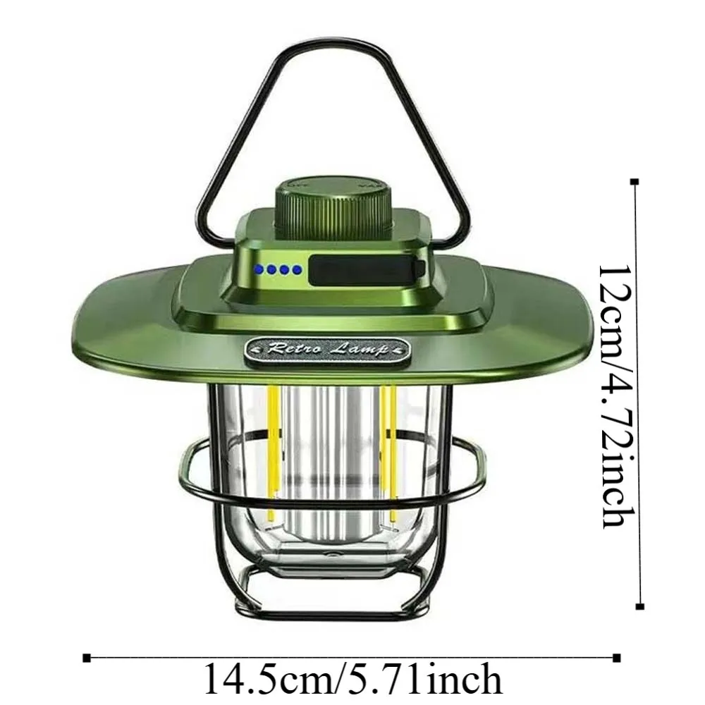 Portable Hanging Retro Camping Lantern Waterproof Dimmable Tent Lamp Bright LED Emergency Survival Lights Outdoor