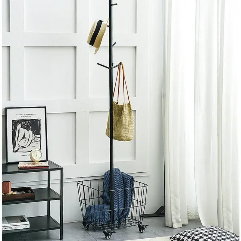 Sturdy Metal Clothes Hanger Iron Bedroom Storage Rack Floor Standing Wardrobe Organizer High Load-Bearing Capacity