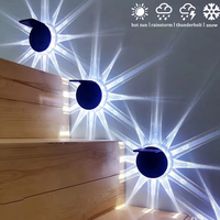 Solar Wall Lamp Petal Shaped 8 Modes 90 Degree Adjustable Outdoor Lighting Garden Decorative Light Solar Fence Light Lawn Light