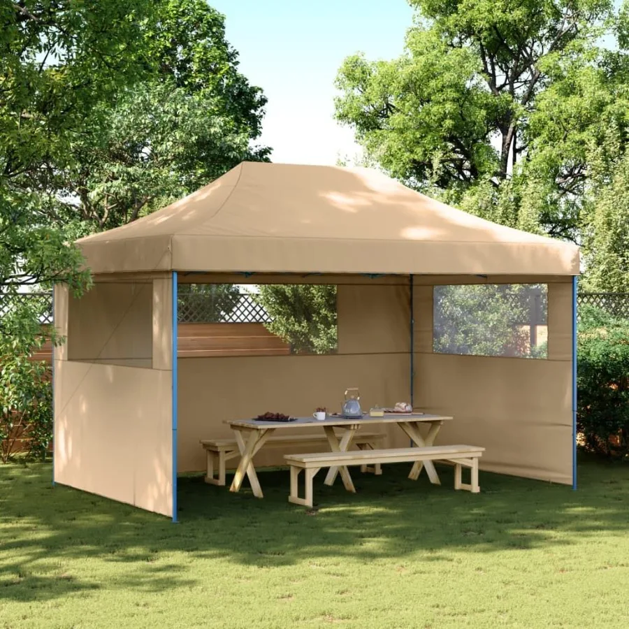 

Party Tent Beige and Blue Oxford fabric with PVC coating Large