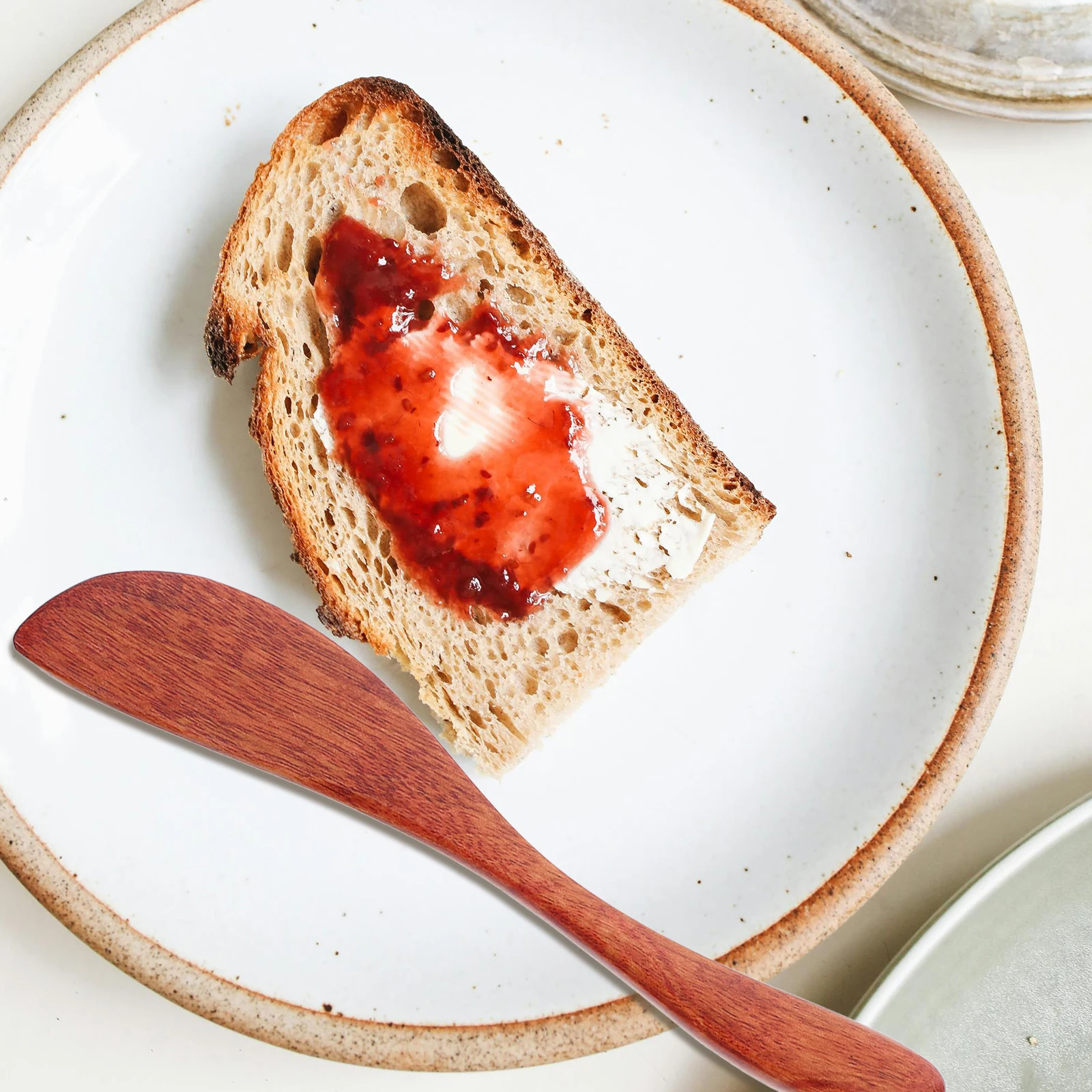 

5Pcs Wood Butter Spreader Knives Natural Jam Cheese Bread Ice Cream Spoon Face Mask Stick Kitchen Baking Cooking Tools