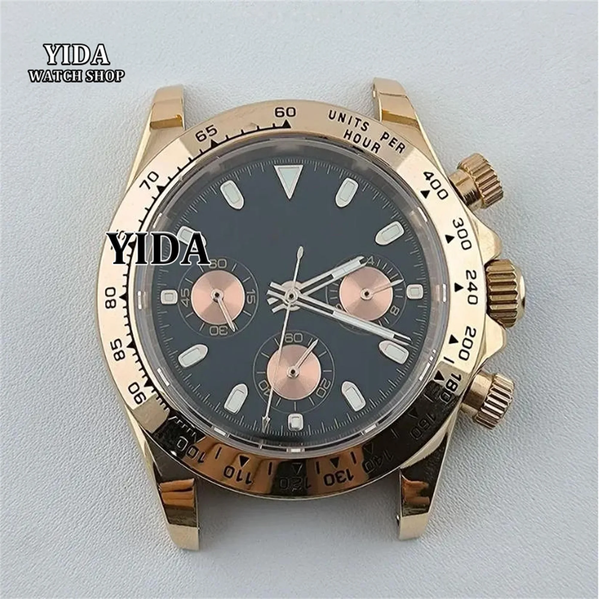 

39mm VK63 Case Panda Dial Hands 316L Stainless Steel Strap for MOD Daytona VK63 Movement Chronograph Men Waterproof Watch Parts