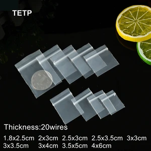 Tetp 100 قطعة 20 سلك أكياس بلاستيكية صغيرة شفافة زيبلوك مجوهرات صغيرة لوازم تخزين التبعيات بالتجزئة قابلة لإعادة الإغلاق سميكة أفضل 12 عبوة ماريجوانا مبيعا - رقم 12