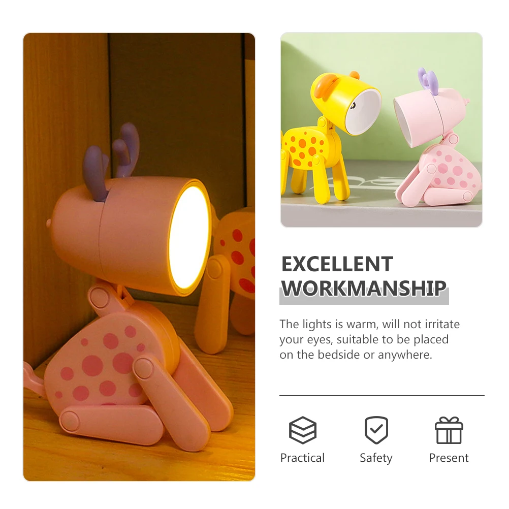 

Lovely Deer Night For Kids Bedroom Led Warm Lamp Cartoon Table Light Decorative Room Light Adjustable Angle Creative